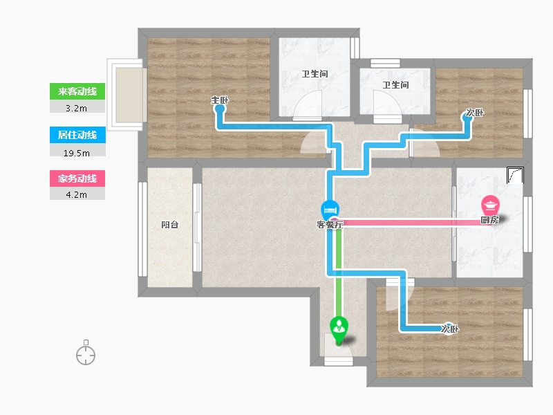 新疆维吾尔自治区-乌鲁木齐市-山水兰德-73.75-户型库-动静线