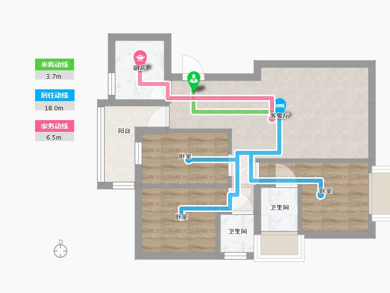 广东省-汕头市-宏盛帝景-52.71-户型库-动静线