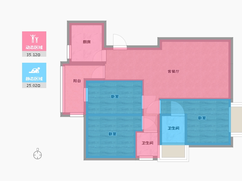 广东省-汕头市-宏盛帝景-52.71-户型库-动静分区