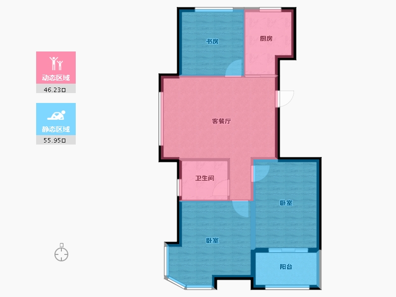 山东省-潍坊市-德润天鹅湾-93.00-户型库-动静分区