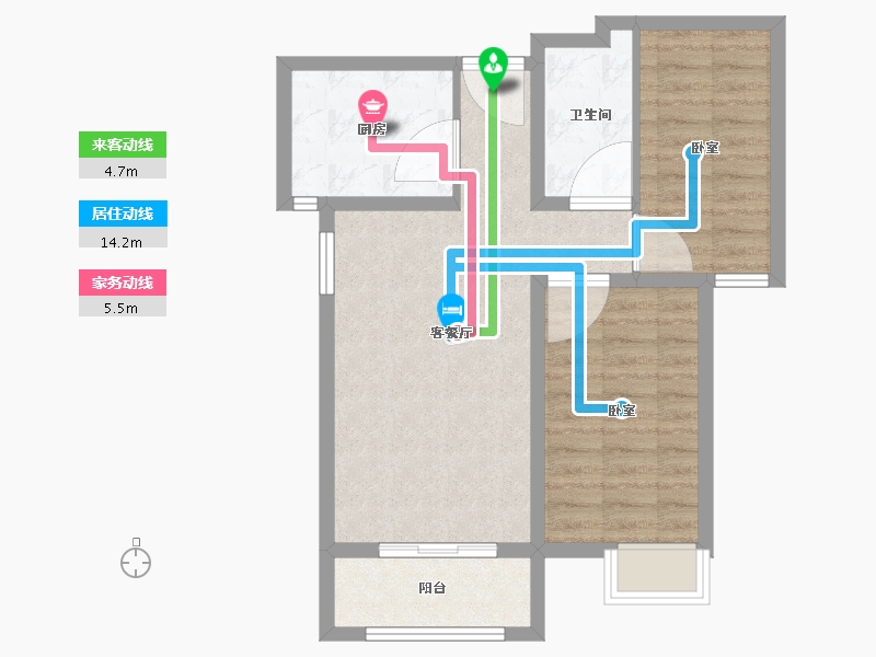 河北省-廊坊市-壹城公馆-64.00-户型库-动静线