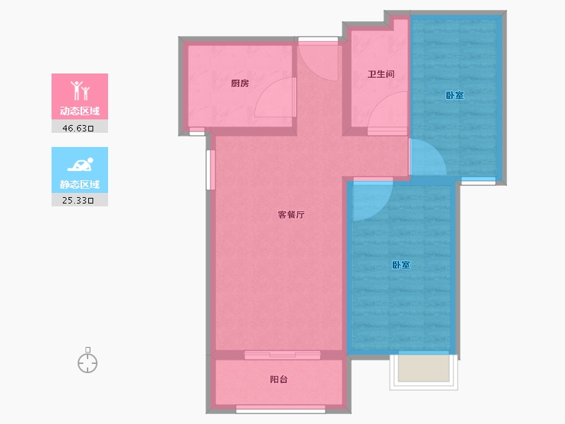 河北省-廊坊市-壹城公馆-64.00-户型库-动静分区