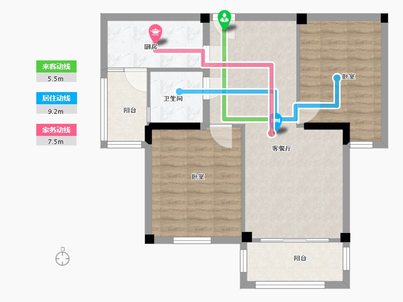 江西省-上饶市-龙华凤凰城-71.00-户型库-动静线