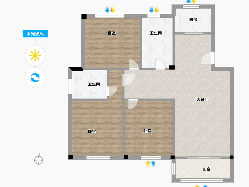 江西省-上饶市-龙华凤凰城-88.00-户型库-采光通风