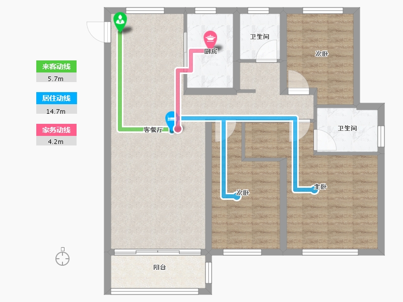 山东省-青岛市-鲁商蓝岸新城-90.00-户型库-动静线