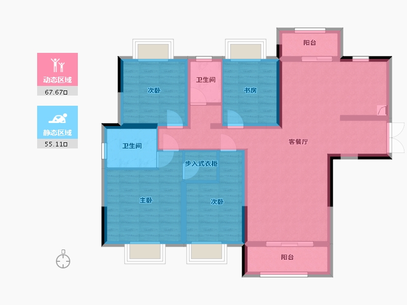 湖南省-株洲市-学府时代-109.32-户型库-动静分区