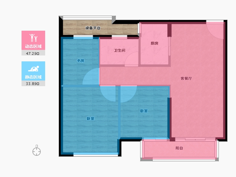 浙江省-宁波市-国骅宜家华府-78.00-户型库-动静分区