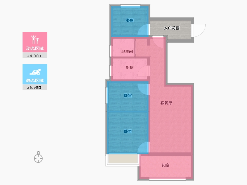 江苏省-无锡市-新城乐天街-67.01-户型库-动静分区