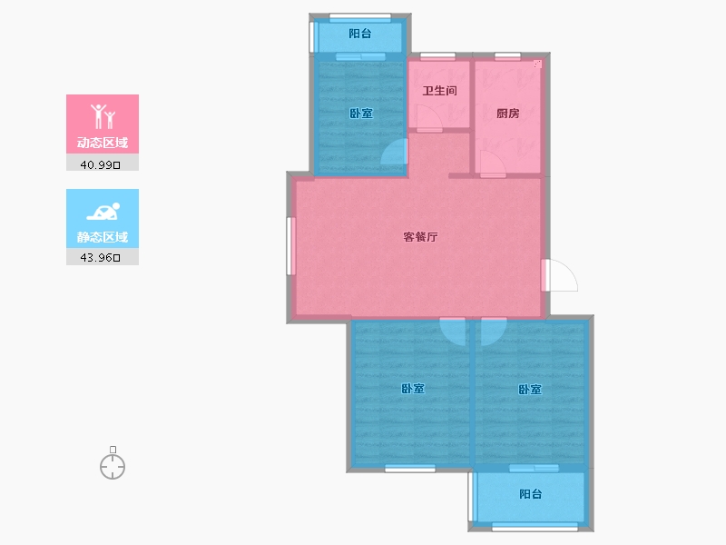 浙江省-宁波市-丽景花园-77.00-户型库-动静分区