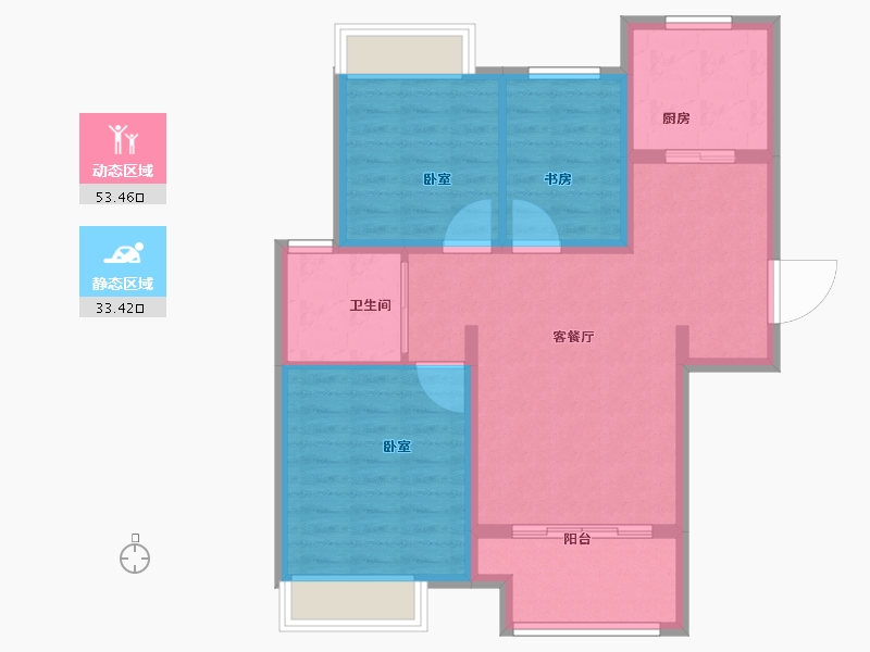 江苏省-无锡市-新城乐天街-78.00-户型库-动静分区