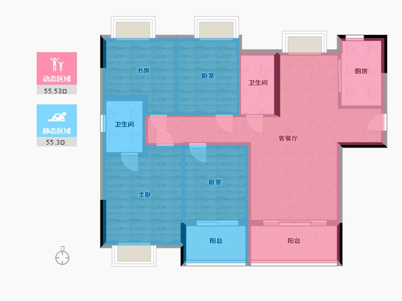 湖北省-襄阳市-民发·东著-99.38-户型库-动静分区