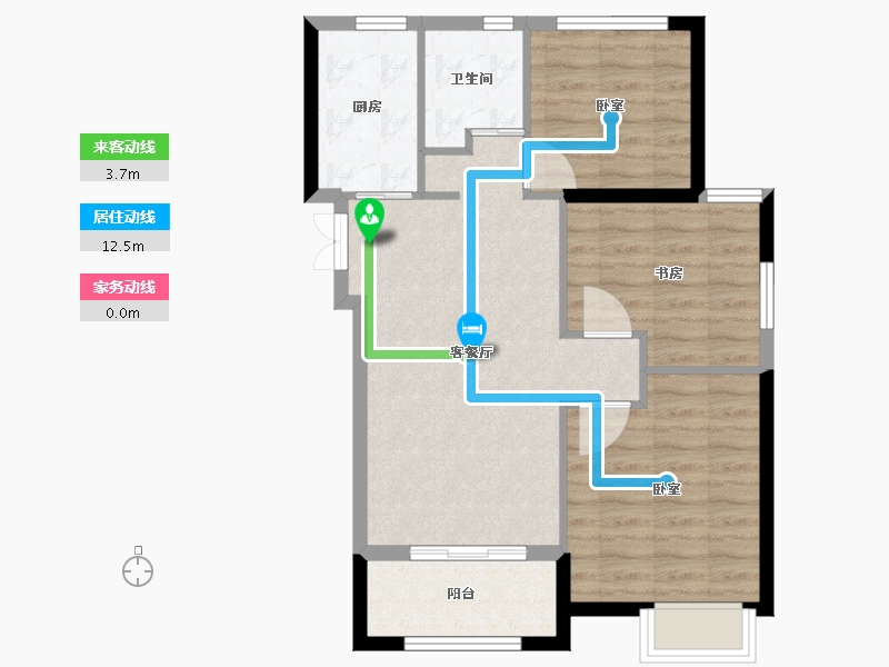 浙江省-宁波市-龙樾湾-70.00-户型库-动静线