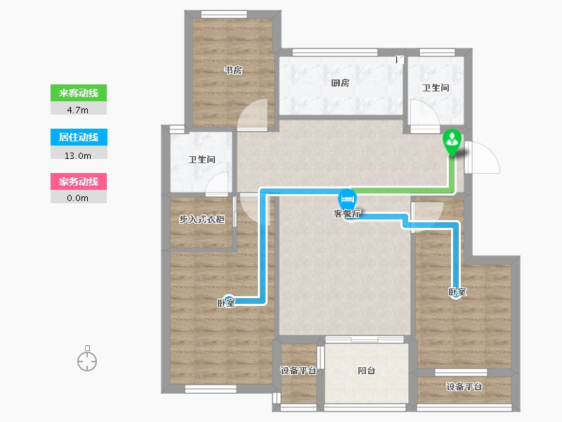 浙江省-宁波市-国骅宜家华府-90.00-户型库-动静线