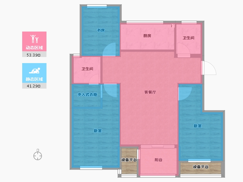 浙江省-宁波市-国骅宜家华府-90.00-户型库-动静分区