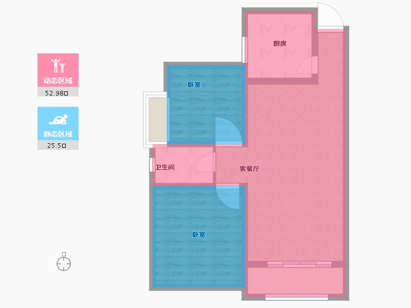 河北省-廊坊市-北京御湖湾-69.99-户型库-动静分区