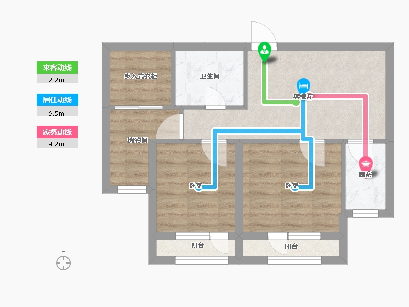 辽宁省-大连市-普罗旺斯-46.36-户型库-动静线