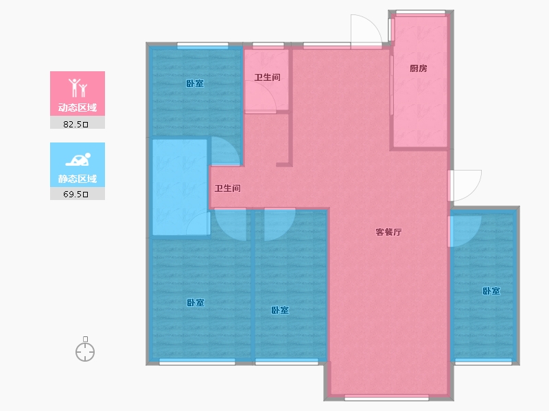 辽宁省-大连市-翰林苑-141.00-户型库-动静分区