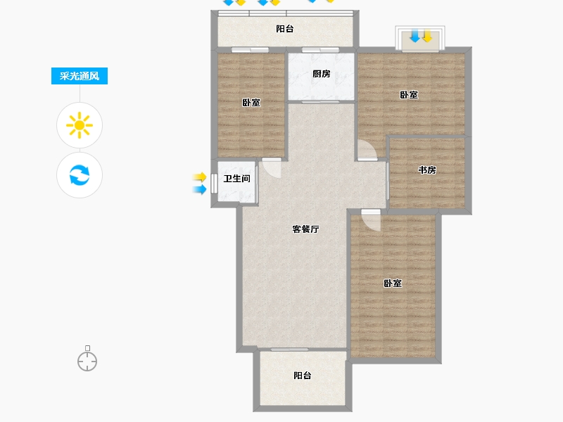 广东省-汕头市-东晖家园-118.58-户型库-采光通风