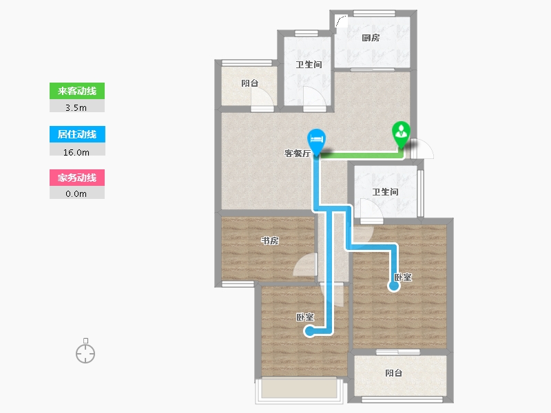 浙江省-绍兴市-华宇兰园-96.00-户型库-动静线