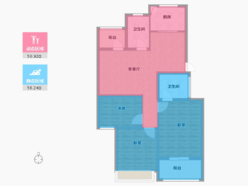 浙江省-绍兴市-华宇兰园-96.00-户型库-动静分区