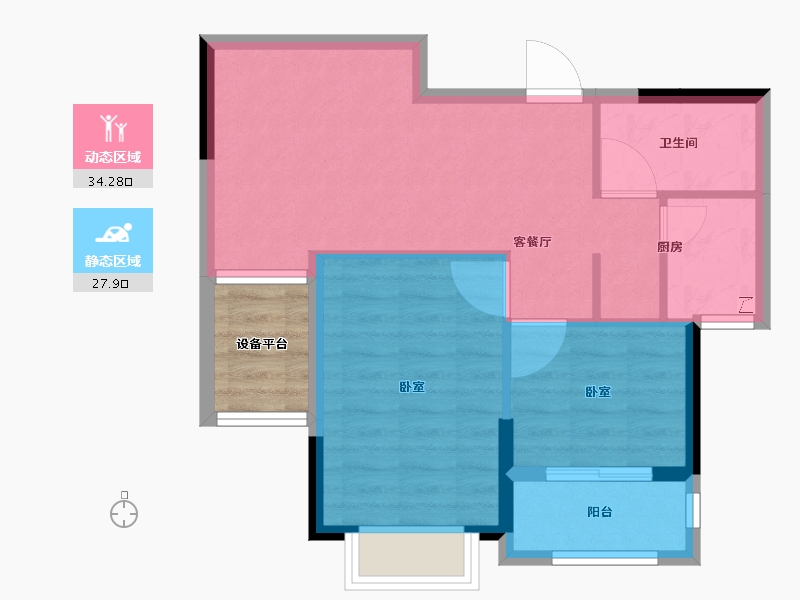 浙江省-宁波市-金色江山-59.00-户型库-动静分区