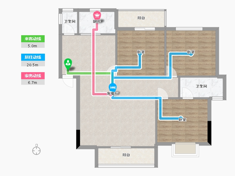 广东省-汕头市-东晖家园-98.75-户型库-动静线