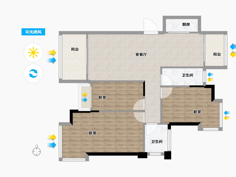 福建省-南平市-建阳融华锦城-110.00-户型库-采光通风