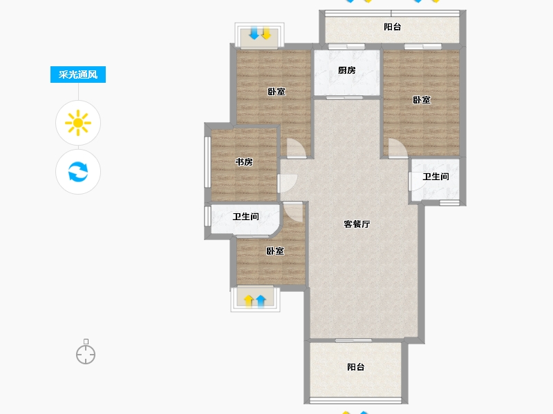 广东省-汕头市-东晖家园-107.16-户型库-采光通风