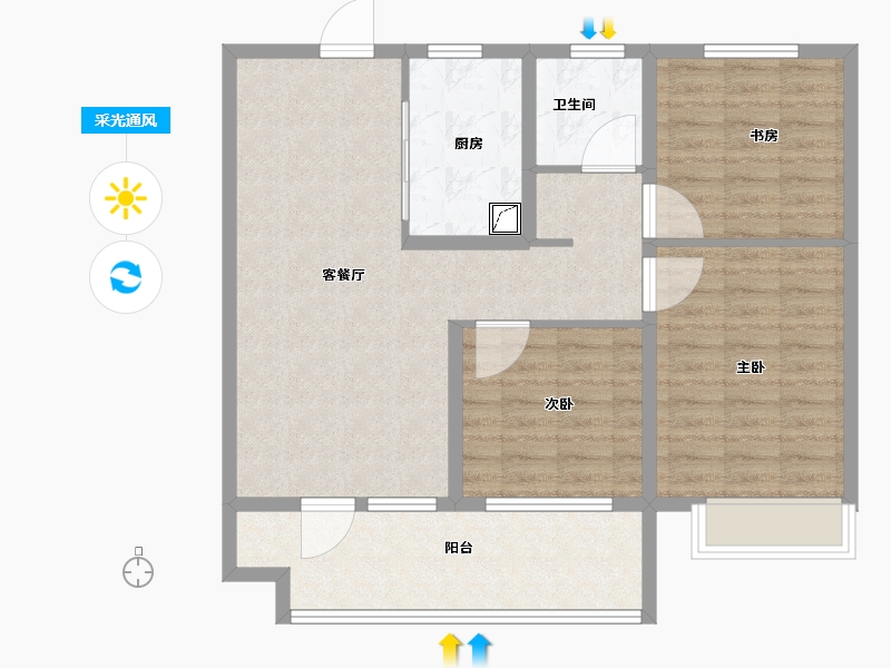 山东省-青岛市-青岚郡-89.01-户型库-采光通风