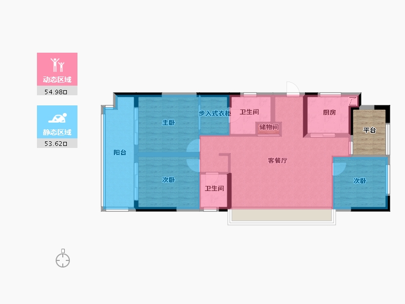 浙江省-绍兴市-锦江府-102.94-户型库-动静分区