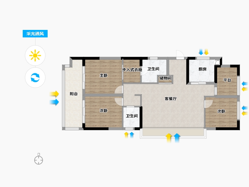 浙江省-绍兴市-锦江府-102.94-户型库-采光通风