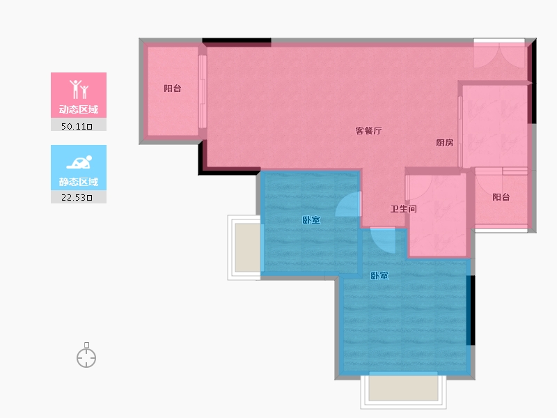 广东省-广州市-君荟名轩-65.57-户型库-动静分区