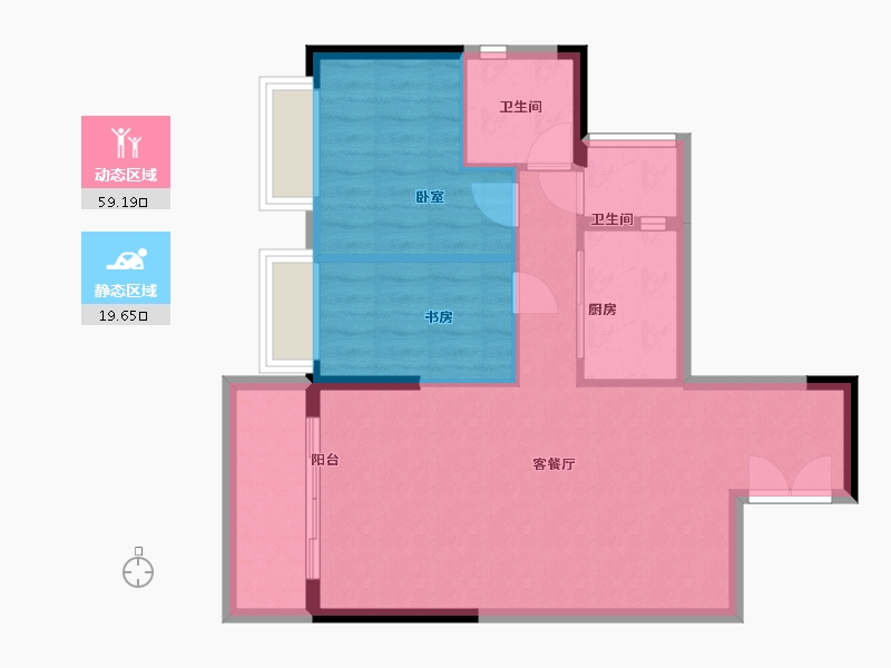 广东省-广州市-君荟名轩-71.37-户型库-动静分区