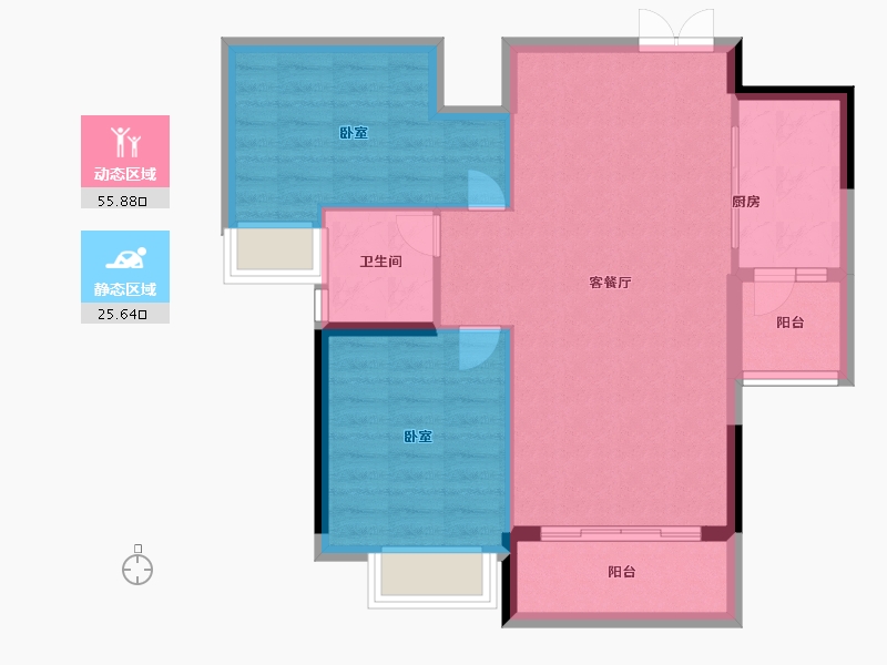 广东省-广州市-君荟名轩-74.00-户型库-动静分区