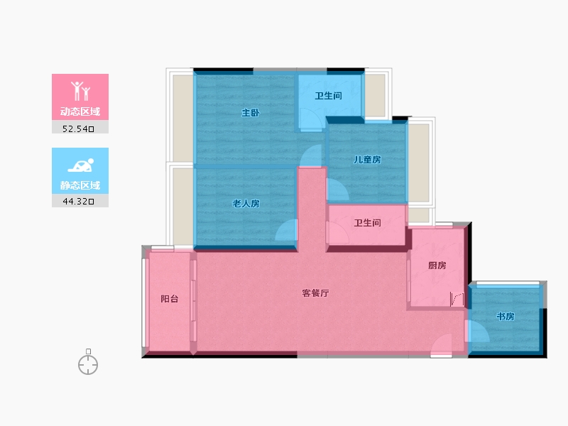 广东省-清远市-五洲世纪城-86.62-户型库-动静分区