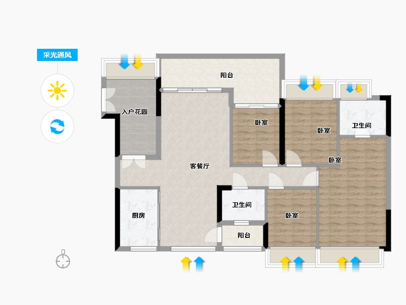 广东省-广州市-越秀滨海珺城-117.00-户型库-采光通风