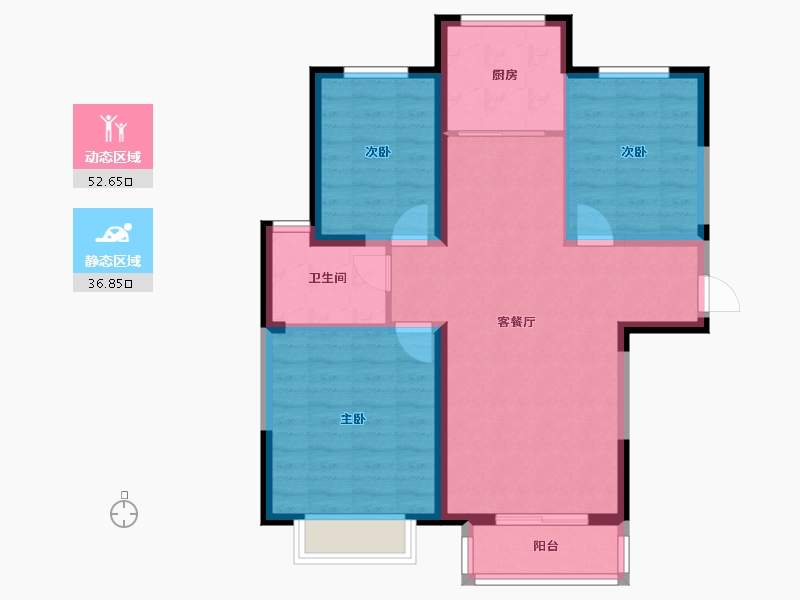 山西省-晋中市-锦绣园-80.42-户型库-动静分区