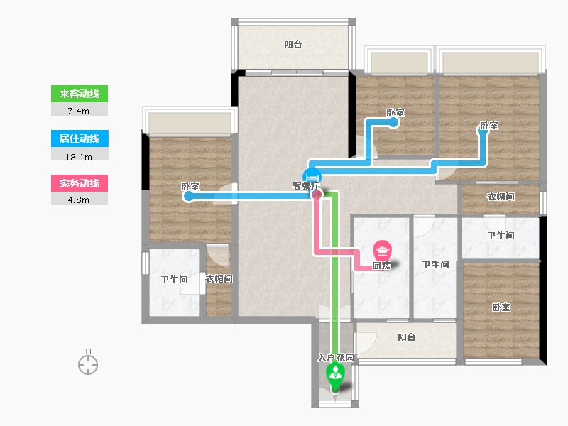 广东省-广州市-嘉裕公馆-124.03-户型库-动静线