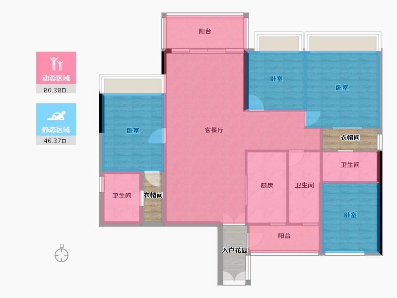 广东省-广州市-嘉裕公馆-124.03-户型库-动静分区