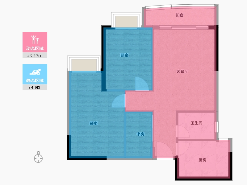 广东省-广州市-逸景翠园-73.85-户型库-动静分区