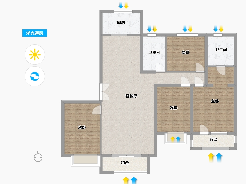 河北省-邢台市-天一华府-136.25-户型库-采光通风