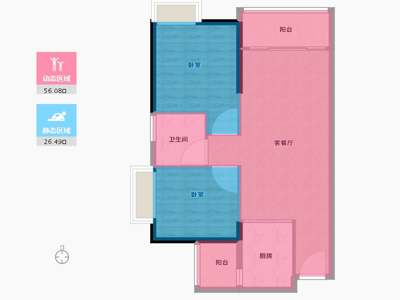 广东省-广州市-保利越秀岭南林语-75.01-户型库-动静分区