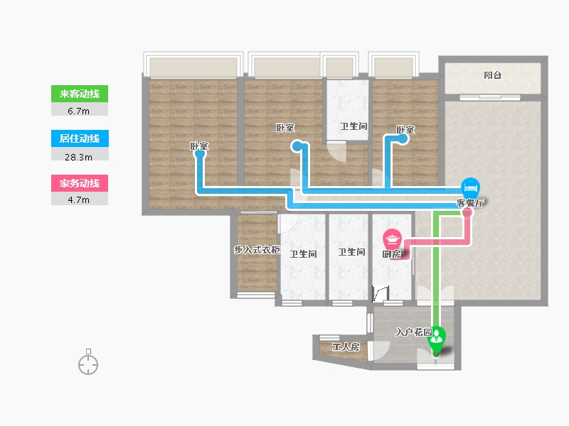 广东省-广州市-嘉裕公馆-126.90-户型库-动静线