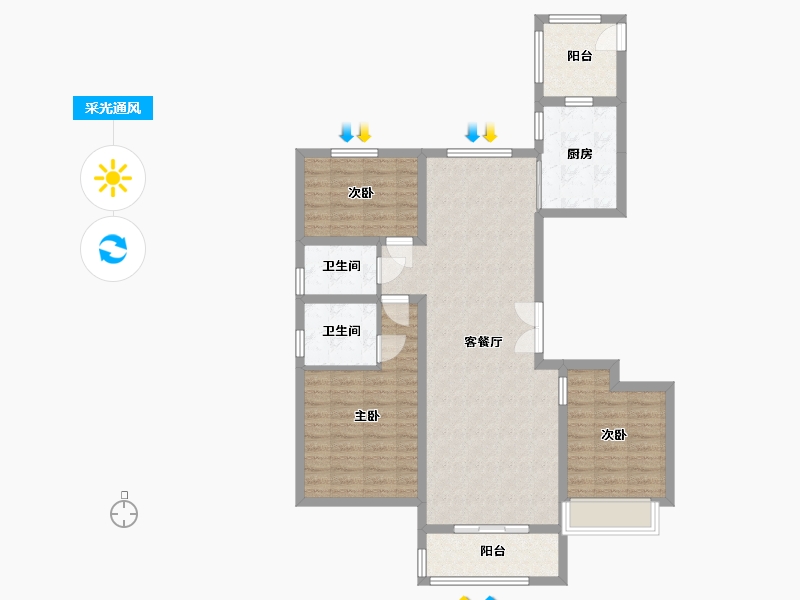 河北省-邢台市-天一华府-96.09-户型库-采光通风