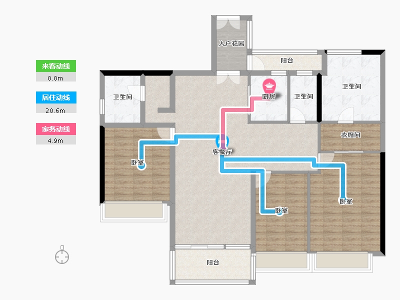 广东省-广州市-嘉裕公馆-124.89-户型库-动静线