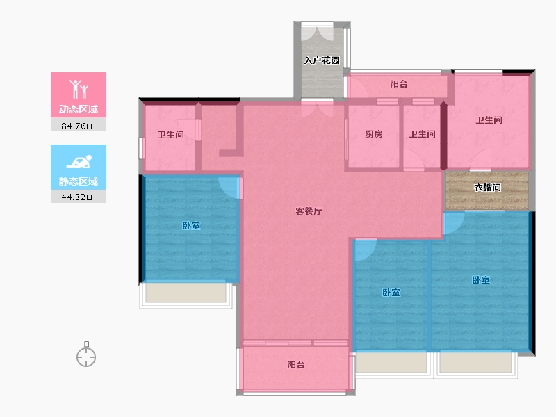 广东省-广州市-嘉裕公馆-124.89-户型库-动静分区