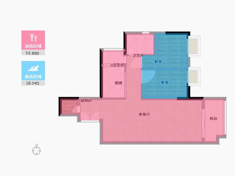 广东省-广州市-君荟名轩-67.01-户型库-动静分区