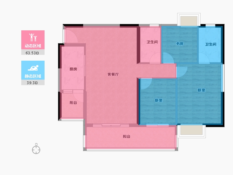 广东省-广州市-保利越秀岭南林语-93.00-户型库-动静分区