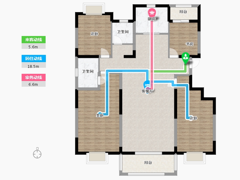 陕西省-渭南市-秦正公馆-143.01-户型库-动静线