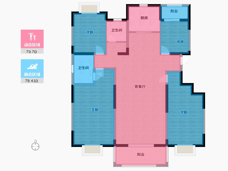 陕西省-渭南市-秦正公馆-143.01-户型库-动静分区